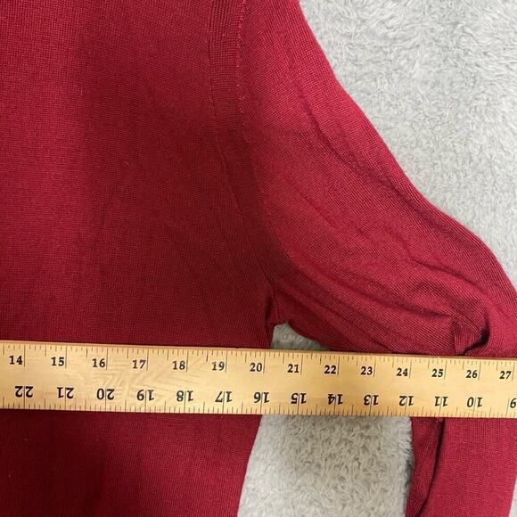 Express mens red long sleeve quarter zip sweater high neck merino wool blend L - Picture 7 of 9